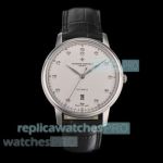 Swiss Replica V4 Vacheron Constantin Patrimony White Dial 40mm Leather Strap Men's Watch 